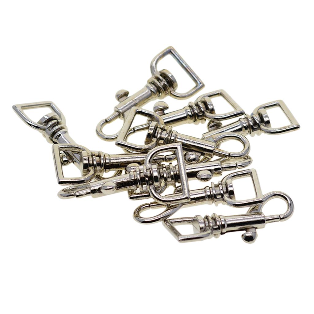 4x10 Pcs Fine Swivel Snap trigger key bag Clasp hook 0.5inch D ring silver
