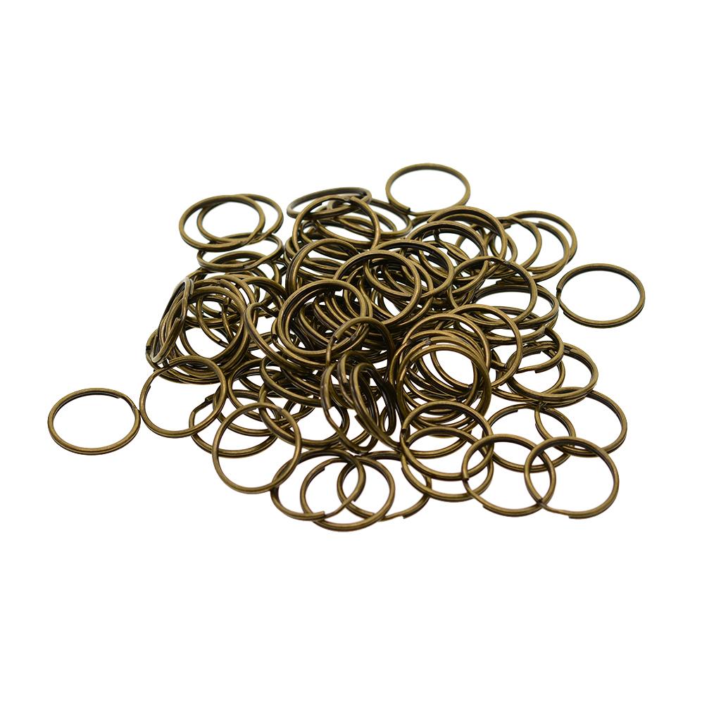 2x100Pcs Steel Strong 20mm Key Chain Spare Split Key Rings Bronze