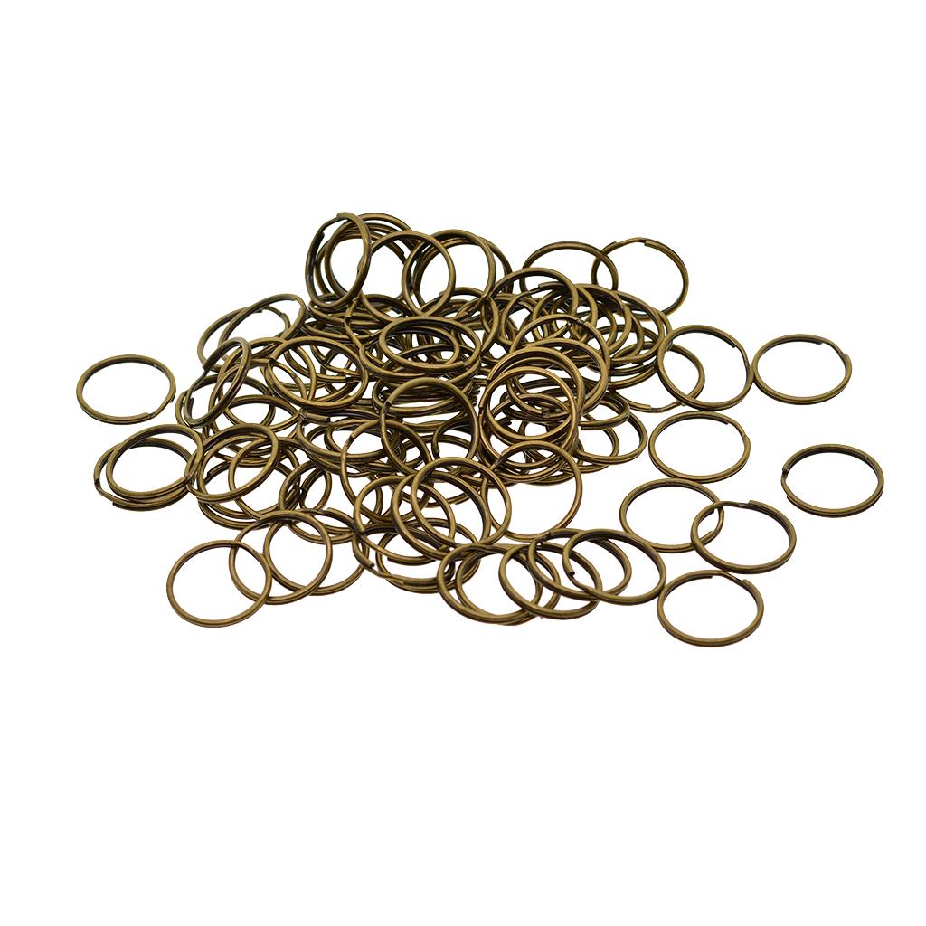 3x100Pcs Steel Strong 20mm Key Chain Spare Split Key Rings Bronze