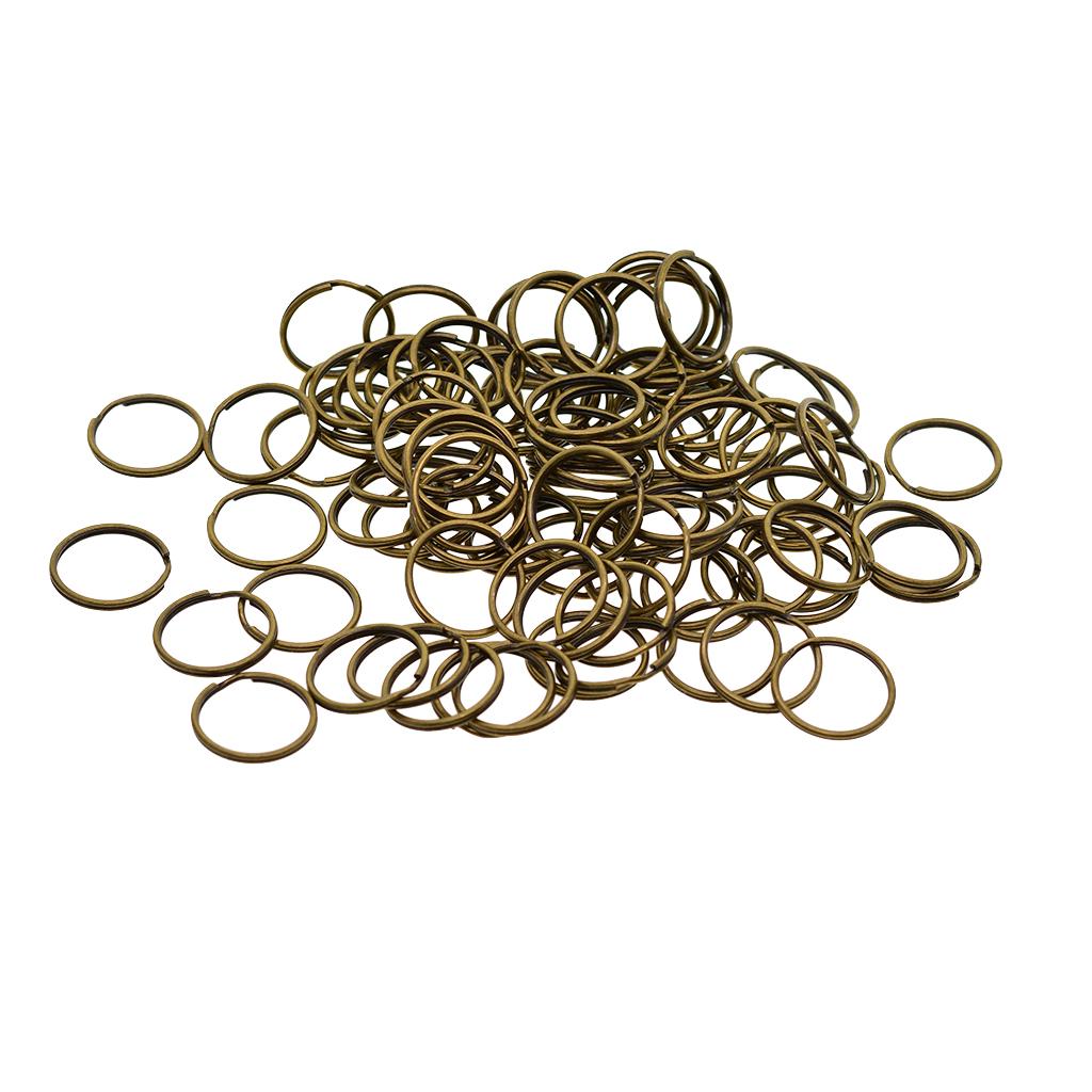 2x100Pcs Steel Strong 20mm Key Chain Spare Split Key Rings Bronze