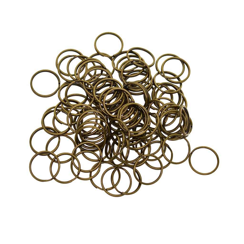2x100Pcs Steel Strong 20mm Key Chain Spare Split Key Rings Bronze