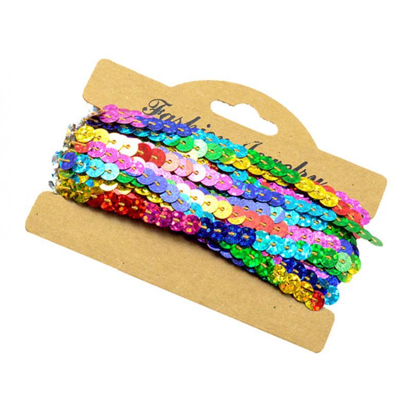 3x5Yd Sequins Paillette Ribbon Trim Braid Trim Lace DIY Sewing crafts rainbow