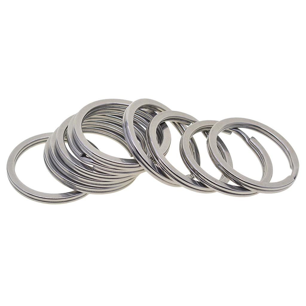 2x10pcs Stainless Steel Split Key Rings Keyrings Loop Jewelry Findings 30mm