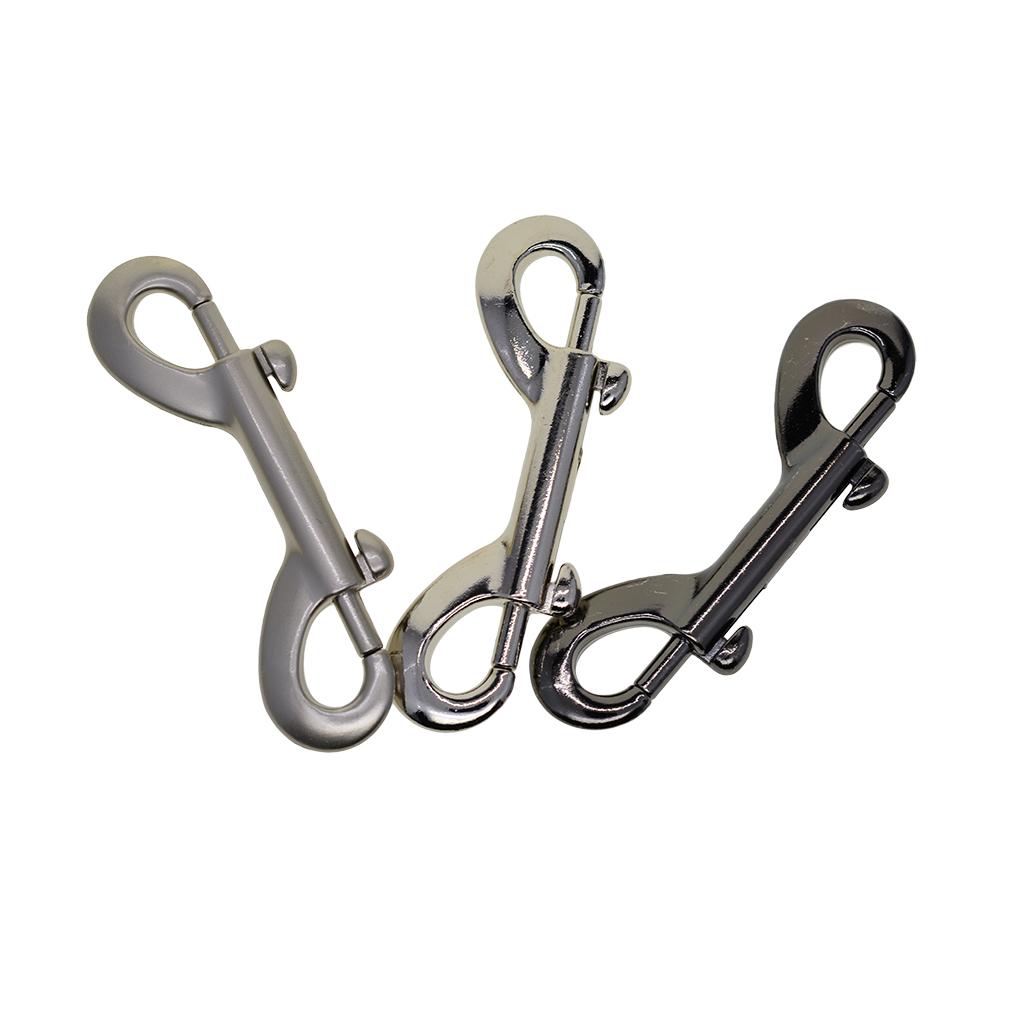 3x2pcs Double End Gate Snap Hook Key Holder Alloy Clip Keychain 