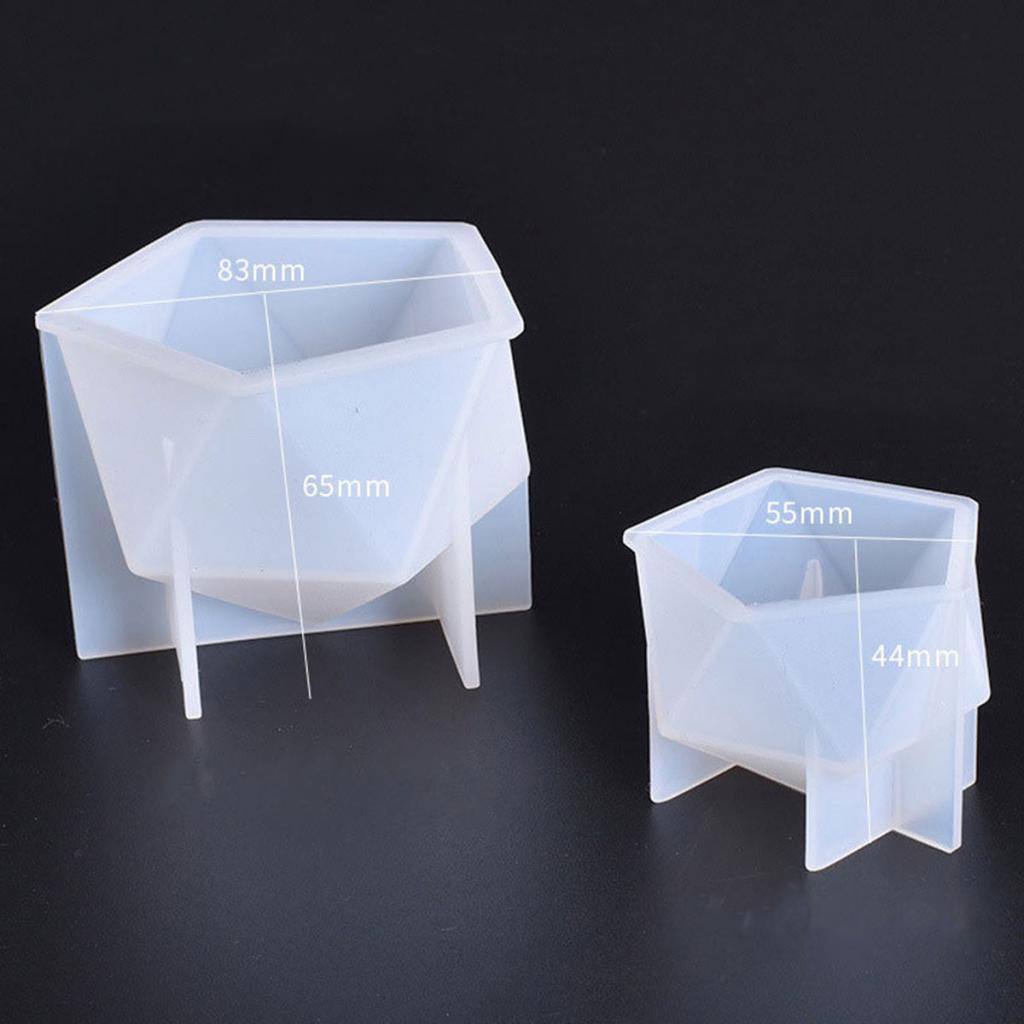 3xSilicone Mold Polygon Resin Casting Molds Jewelry Making Moulds Tool 55x44MM