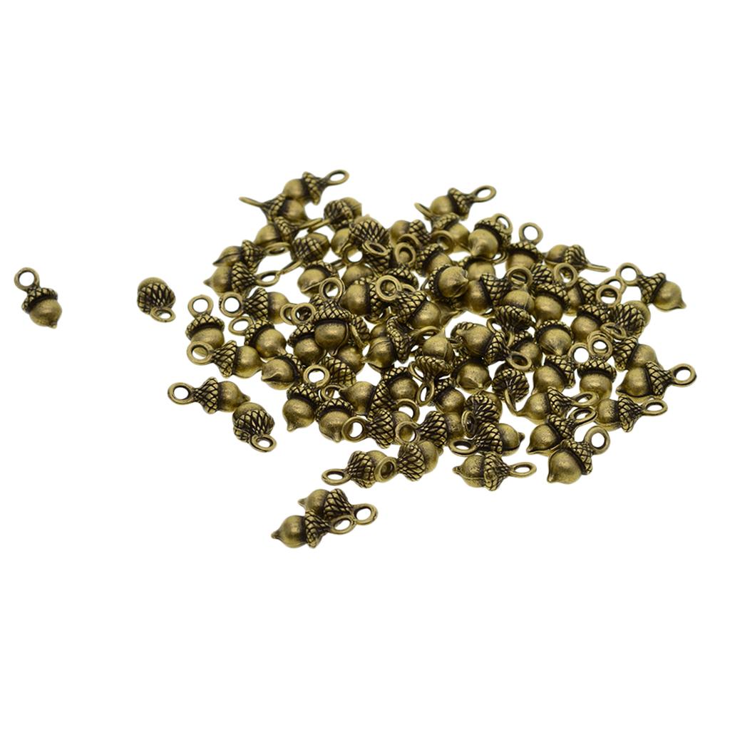 3x50pcs antique 3D Pineal Fruit Acorn Nut Charm DIY Jewelry  Green Bronze