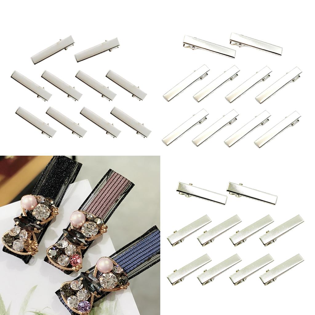 4x10Piece Alligator Hair Clip Flat Single Prong Hair Clip DIY Headdress 3.2cm