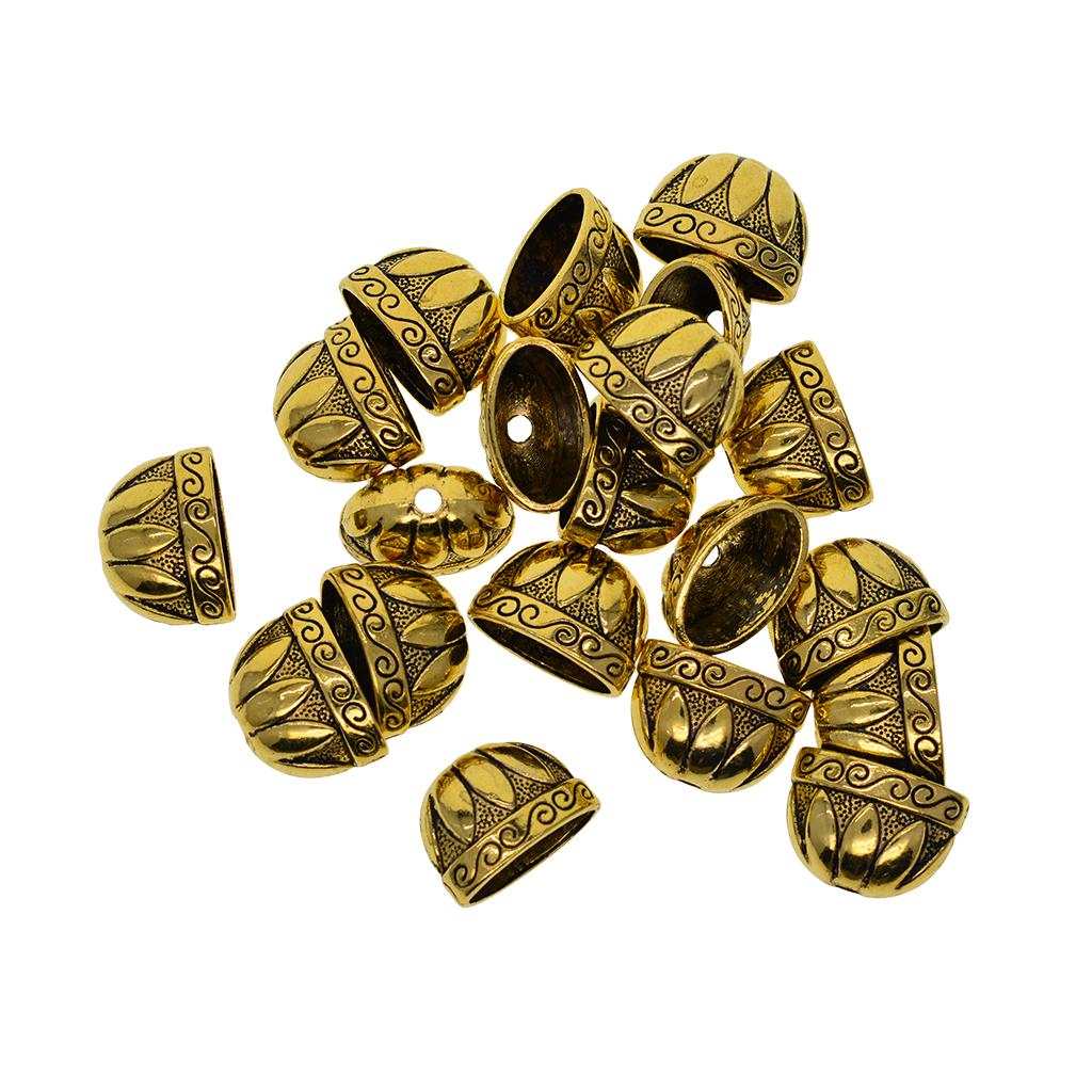 2x20 Pcs Large Alloy Lotus Flower Fringe Tassel Caps DIY Jewelry Findings