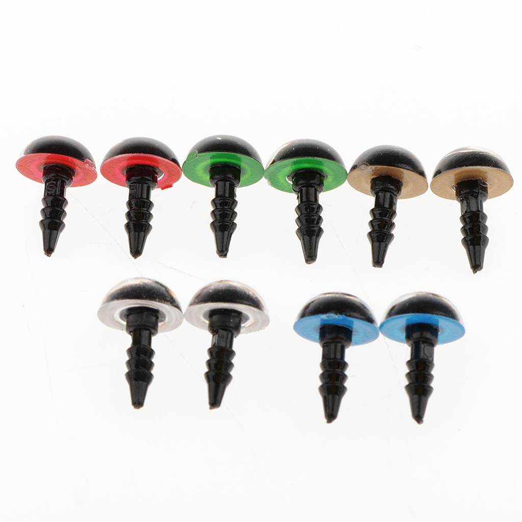 4x100x Plastic Safety Eye w/ Matching Washer for Doll Animal Stuffed Toy 10MM
