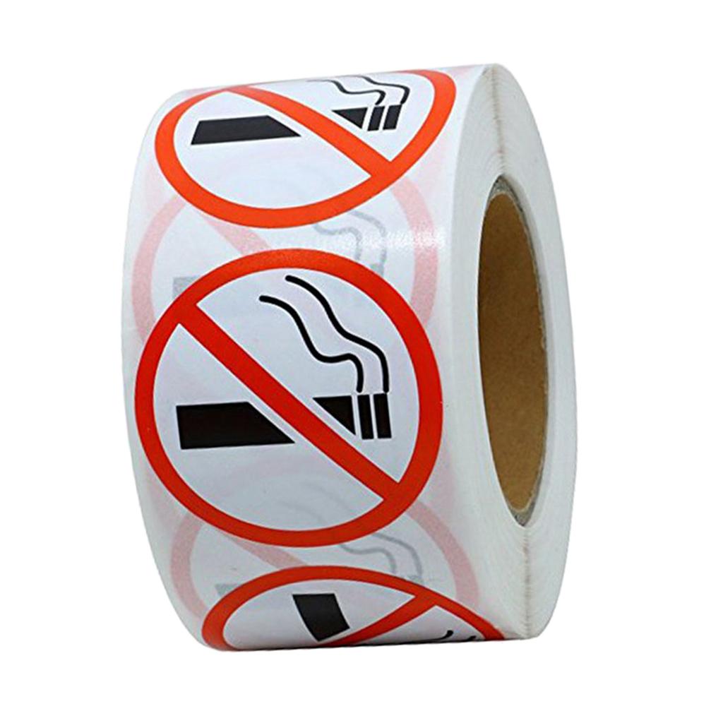 4x500 Pieces/Roll No Smoking Sticker Logo Signs Adhesive Labels 2.5cm Diameter