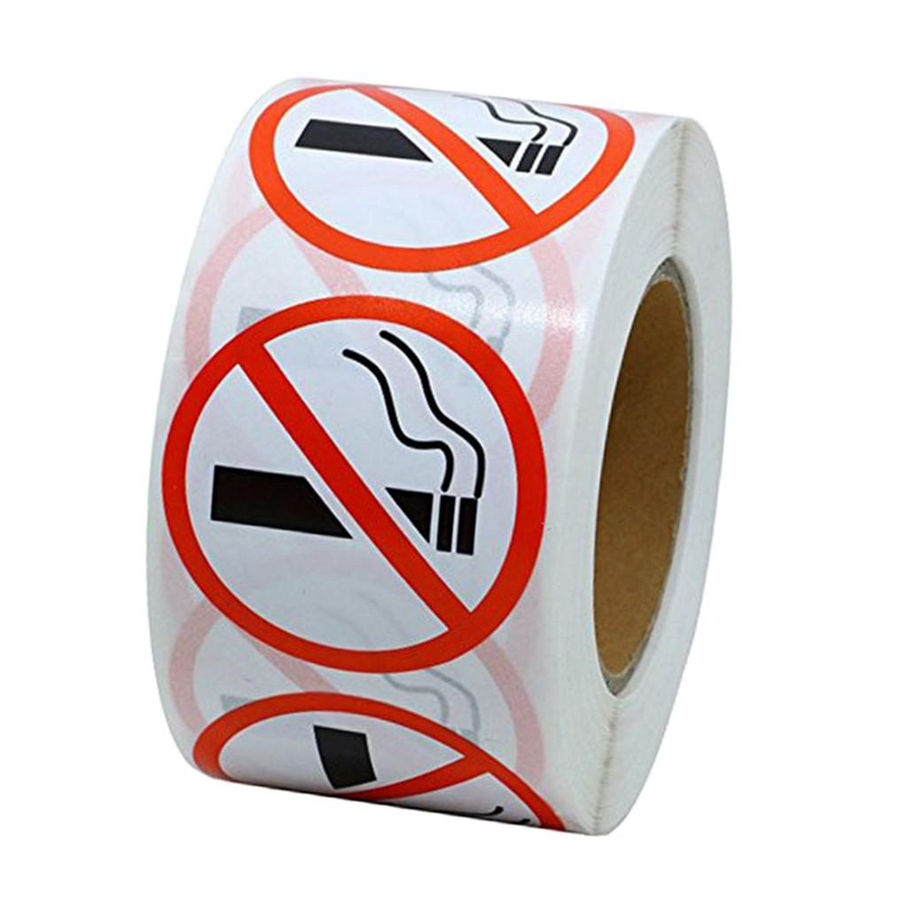 4x500 Pieces/Roll No Smoking Sticker Logo Signs Adhesive Labels 2.5cm Diameter