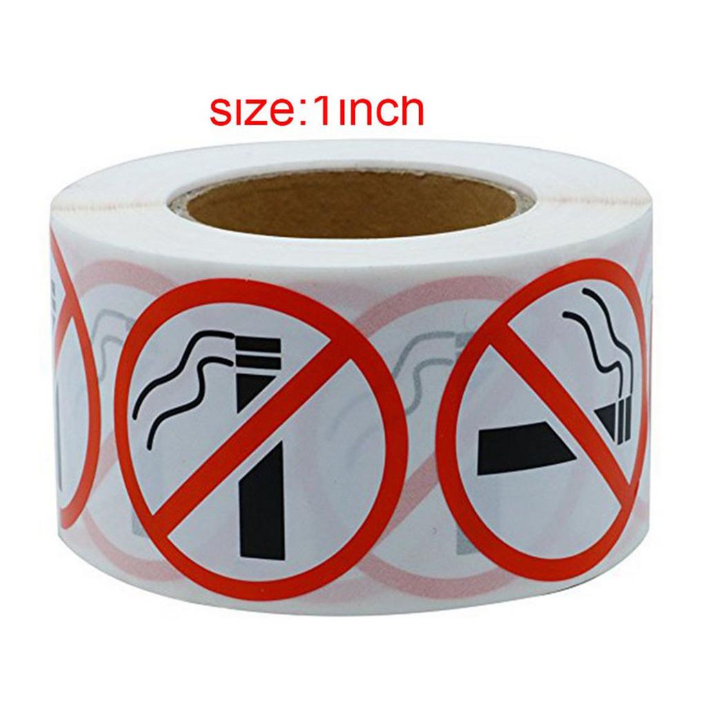 4x500 Pieces/Roll No Smoking Sticker Logo Signs Adhesive Labels 2.5cm Diameter