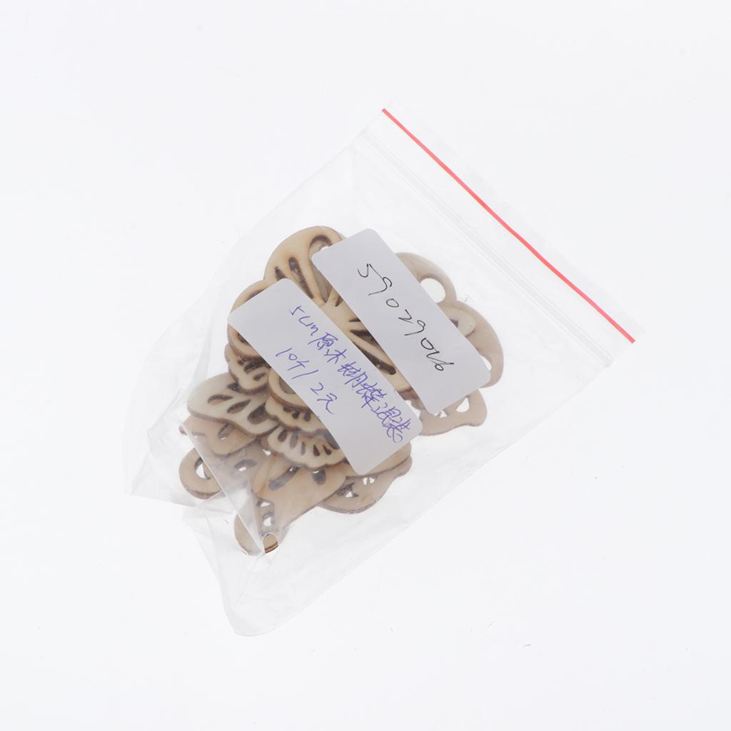 4x10 Pieces Butterfly Shape Hollow Wooden Pieces Embellishments Crafts