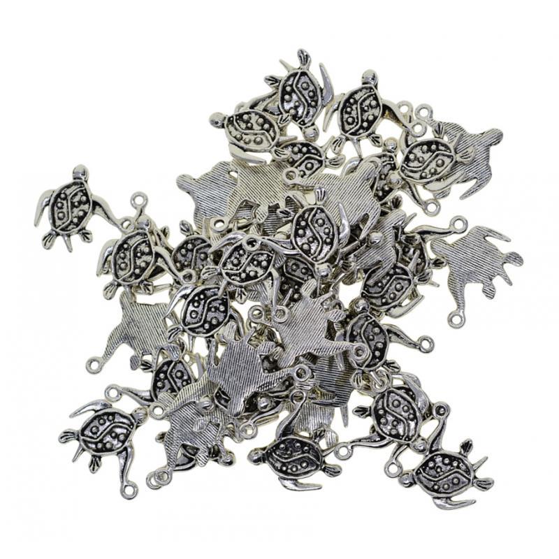 3x50pcs Tibetan Silver turtle tortoise charms pendants Jewelry Making DIY 