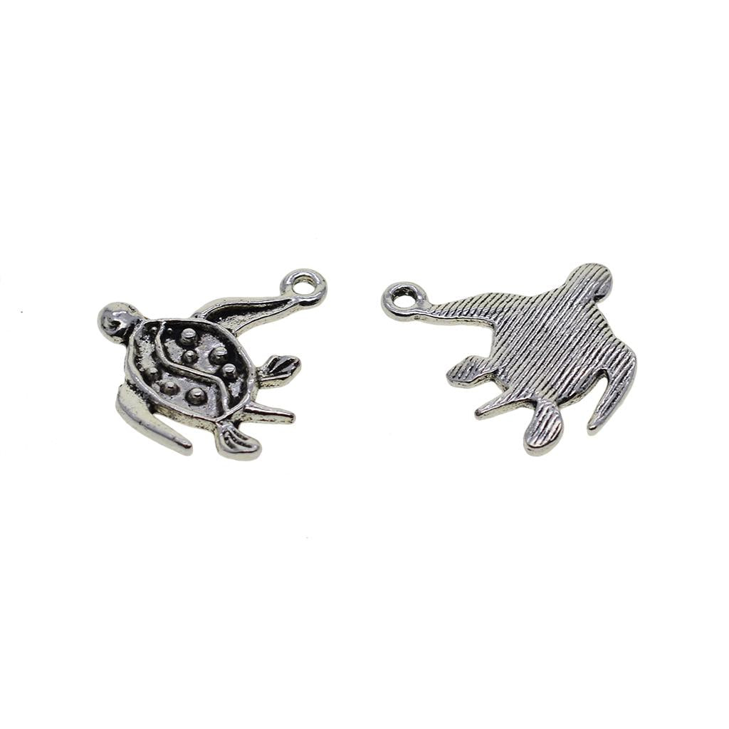 2x50pcs Tibetan Silver turtle tortoise charms pendants Jewelry Making DIY 