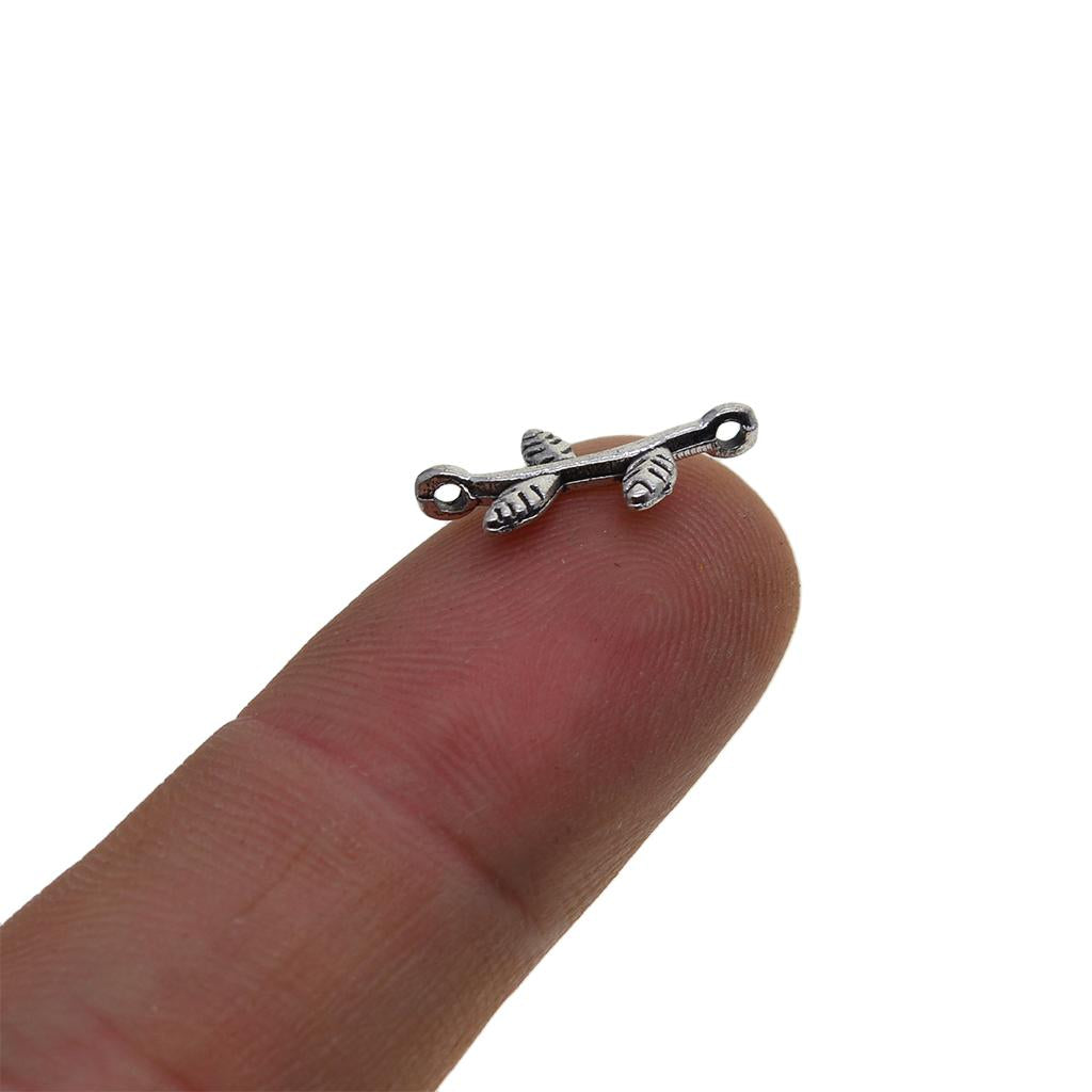 3x100Pcs Tibetan Silver mini 3D Rose Leaf  dangle Charms Connector  DIY Making