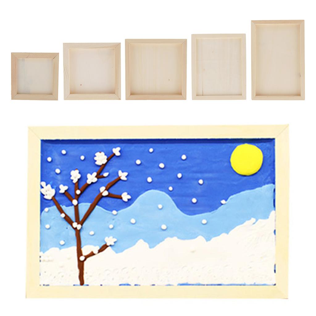 4xWhite Blank Artist Wooden Board Frame Oil Acrylic Painting DIY 0.7x15x15cm