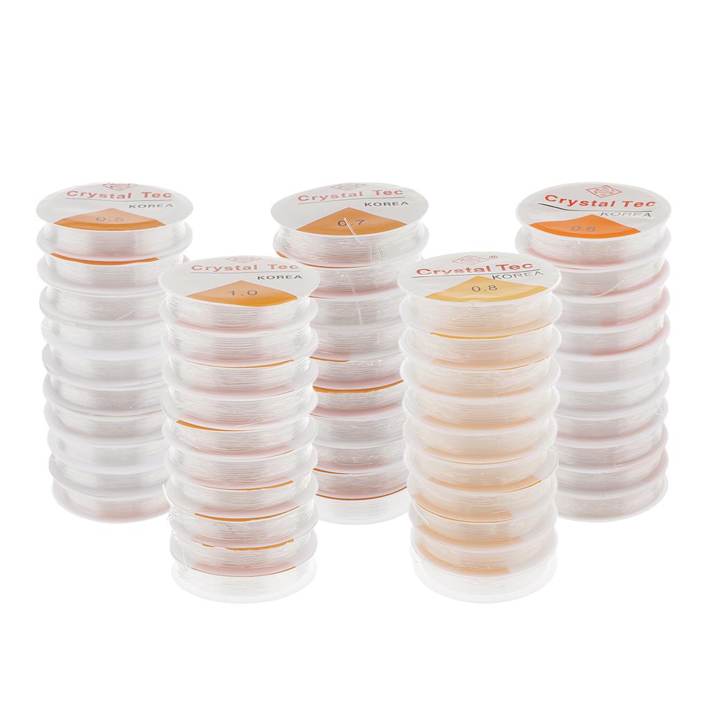 4x10 Rolls Clear Elastic Beading Stretch Thread for Jewelry Making 1.0mm