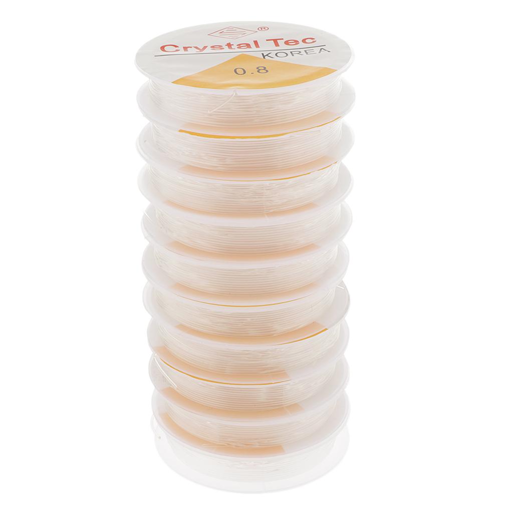2x10 Rolls Clear Elastic Beading Stretch Thread for Jewelry Making 0.8mm
