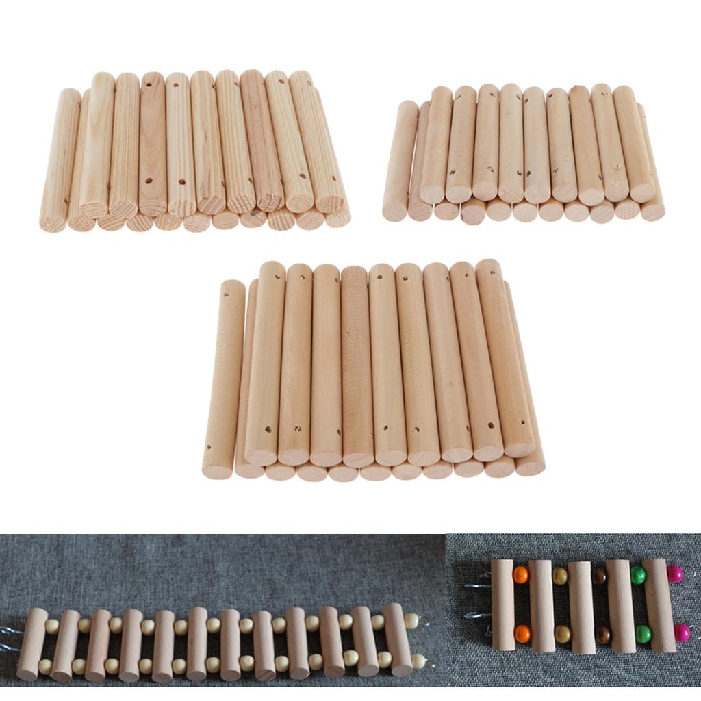 3x20 Pieces Round Wooden Stick DIY Unfinished Wood Crafts Making 7x1cm