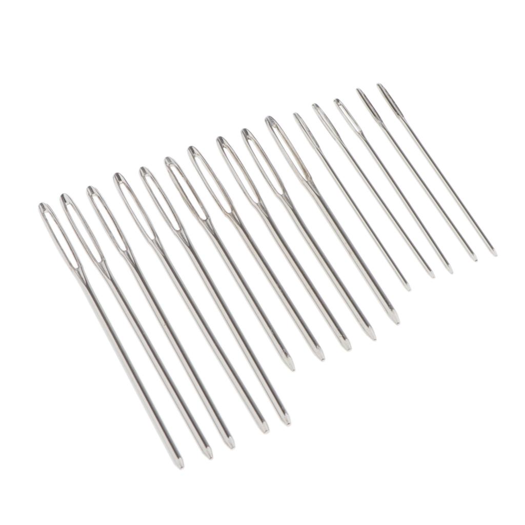 2xHand sewing needle knitting Darning Threading Supply 15pcs large eye needle 