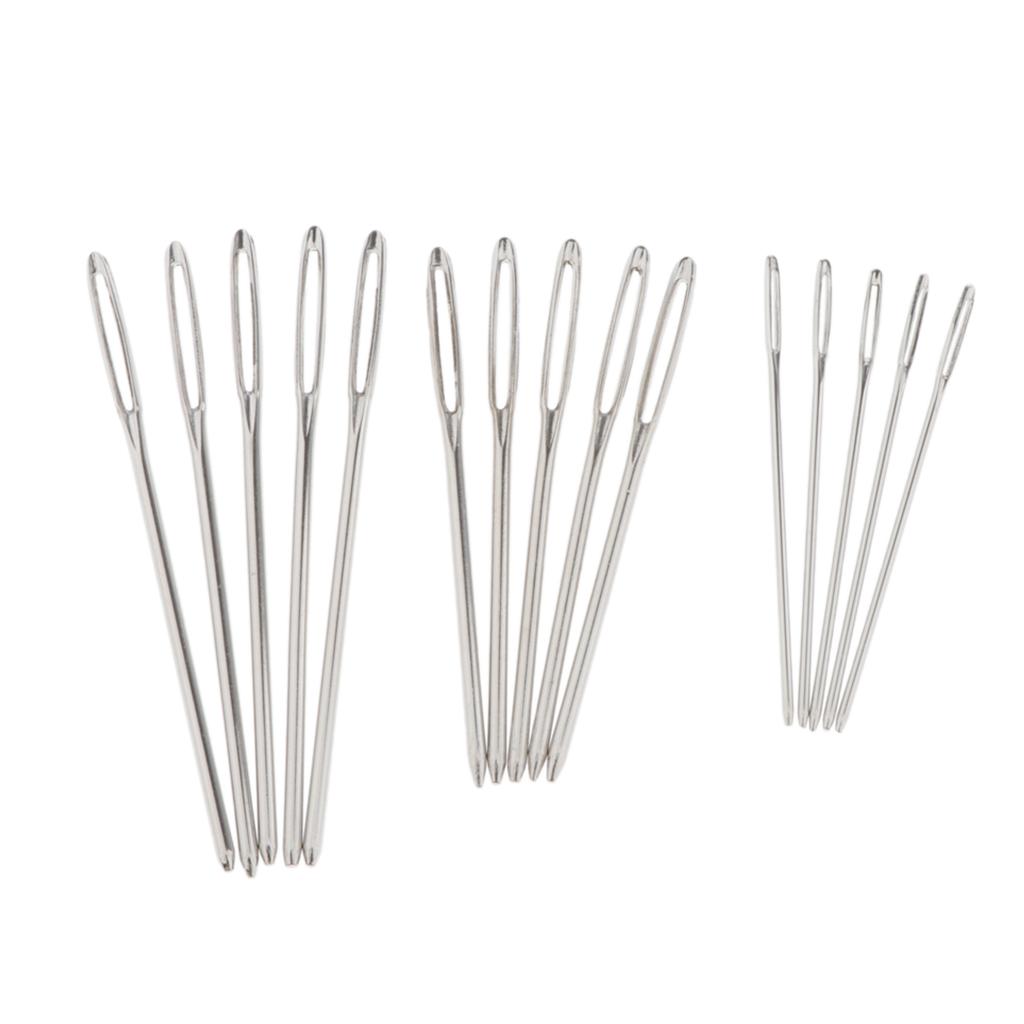 3xHand sewing needle knitting Darning Threading Supply 15pcs large eye needle 