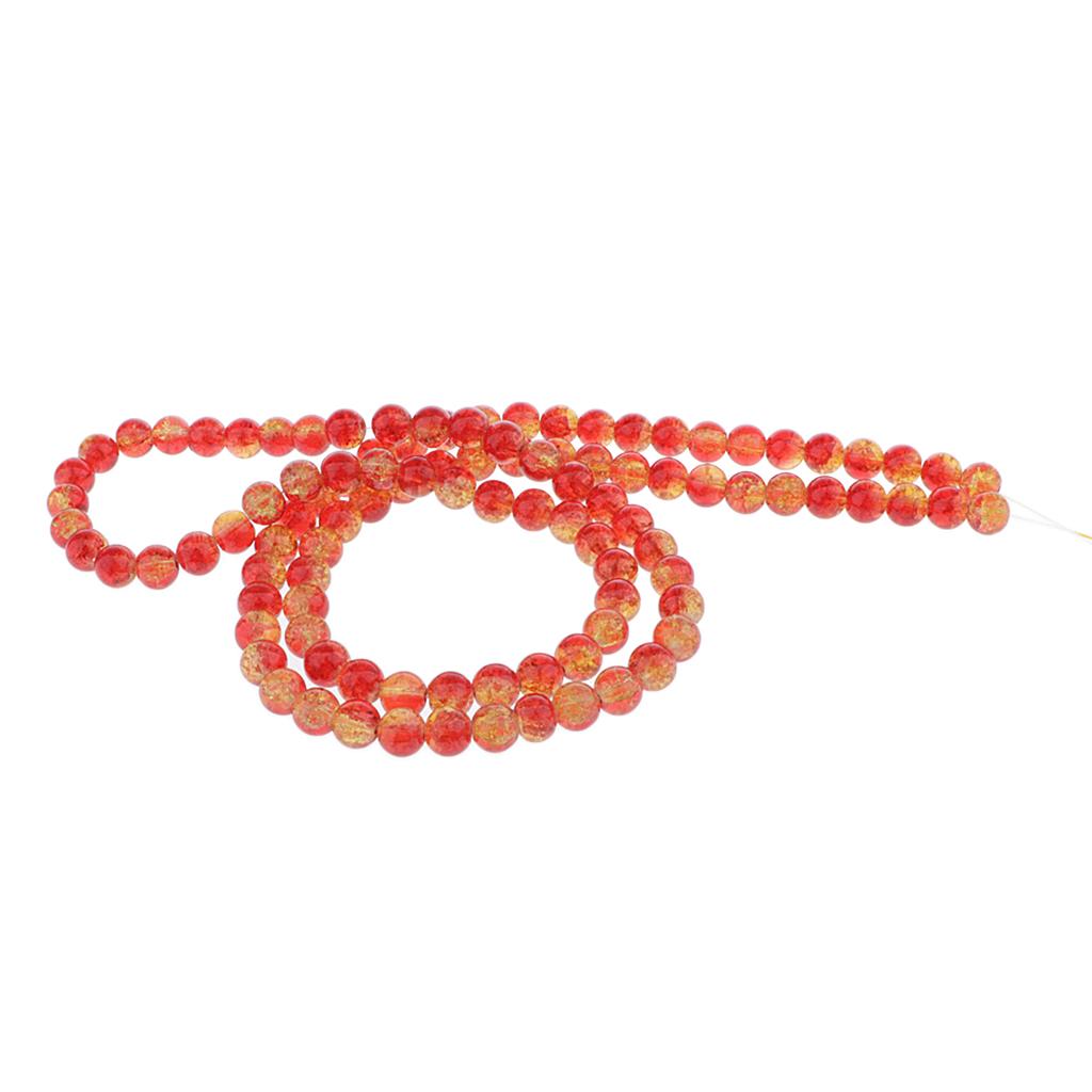 2x100Pcs colorful glass Round Beads Loose Spacer Bead DIY red and yellow 
