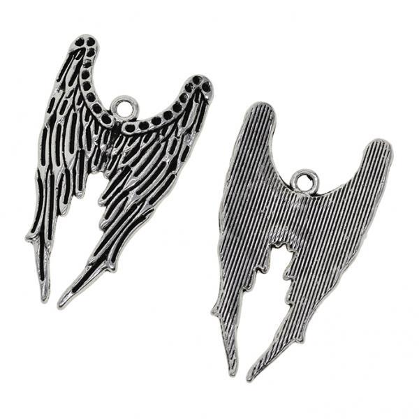 2x10pcs Tibetan Silver Large Angel Wing Charms Pendants Bookmark 38x22mm