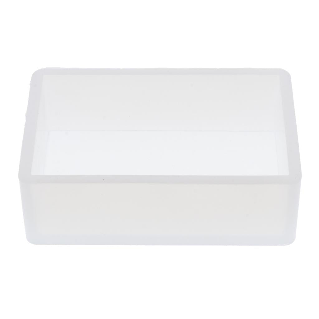 2xWhite Resin Mold Rectangle Silicone Mould Jewelry Mold Flower Pot Making