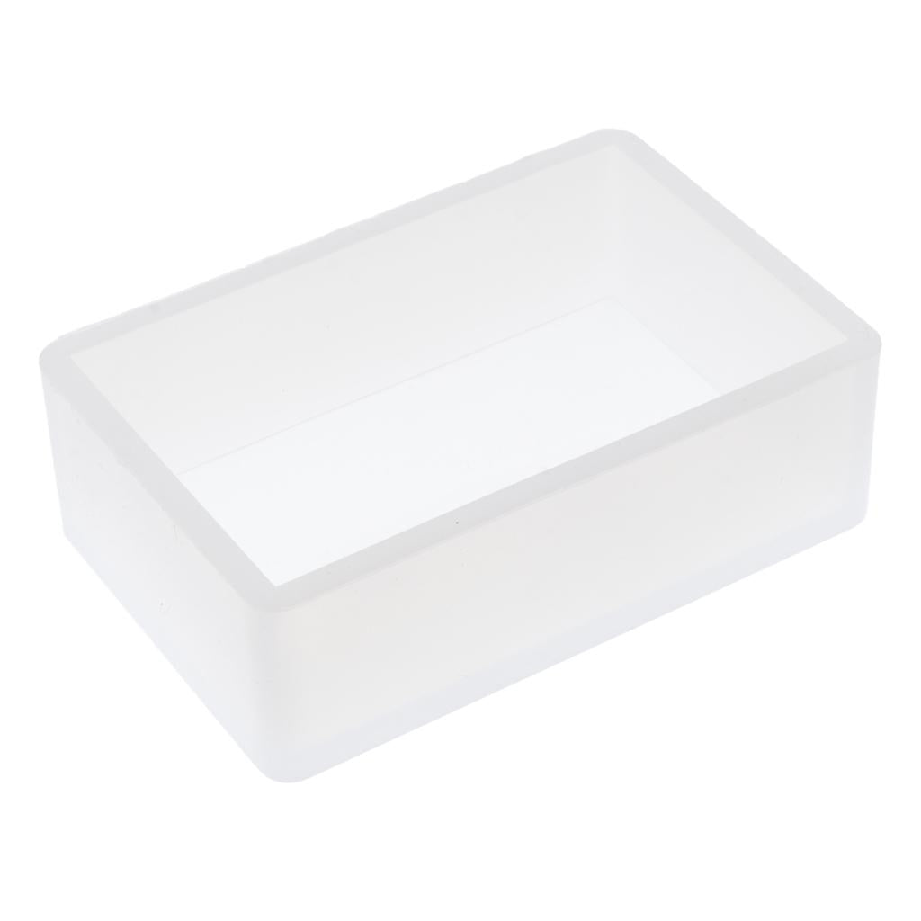 2xWhite Resin Mold Rectangle Silicone Mould Jewelry Mold Flower Pot Making