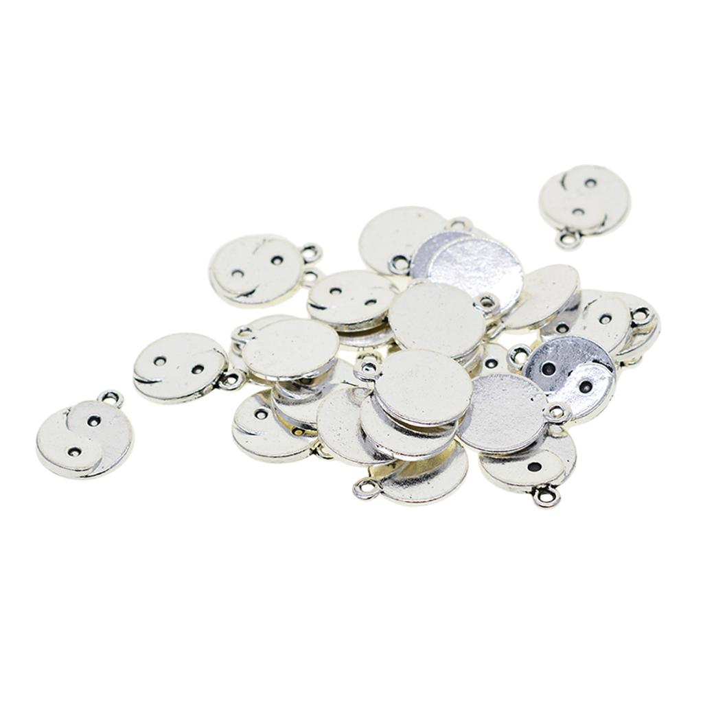 2x30pcs Tibetan Silver Yin Yang Tai Chi taiji zen Mini  Dangle charms