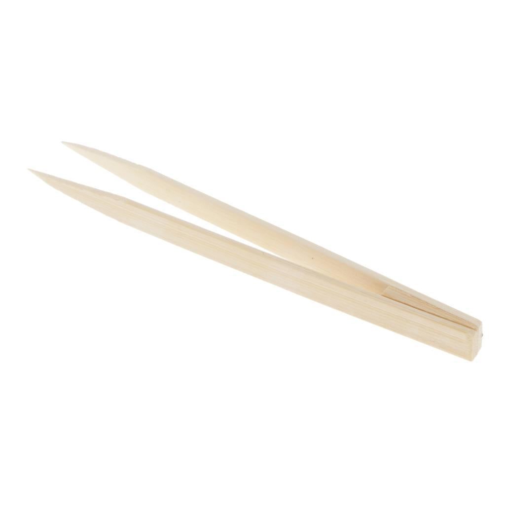 2x15cm Natural Bamboo Tweezers Nipper Jewelry Making Beading Picking Tools