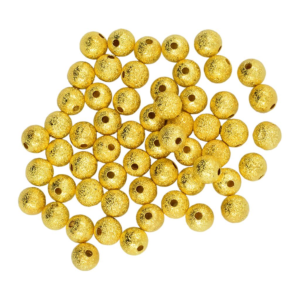 4x50 Pieces Brass Seamless Round Spacer Beads for Jewelry Making DIY Craft