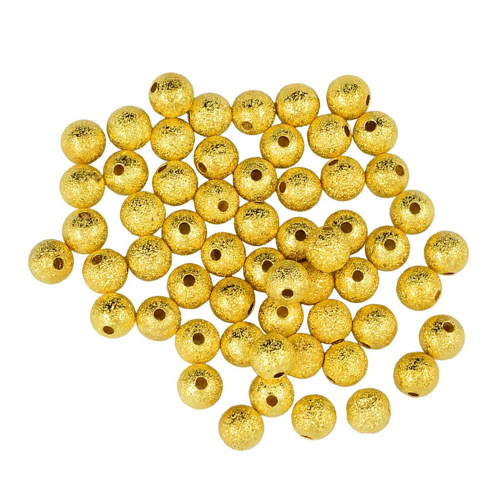4x50 Pieces Brass Seamless Round Spacer Beads for Jewelry Making DIY Craft