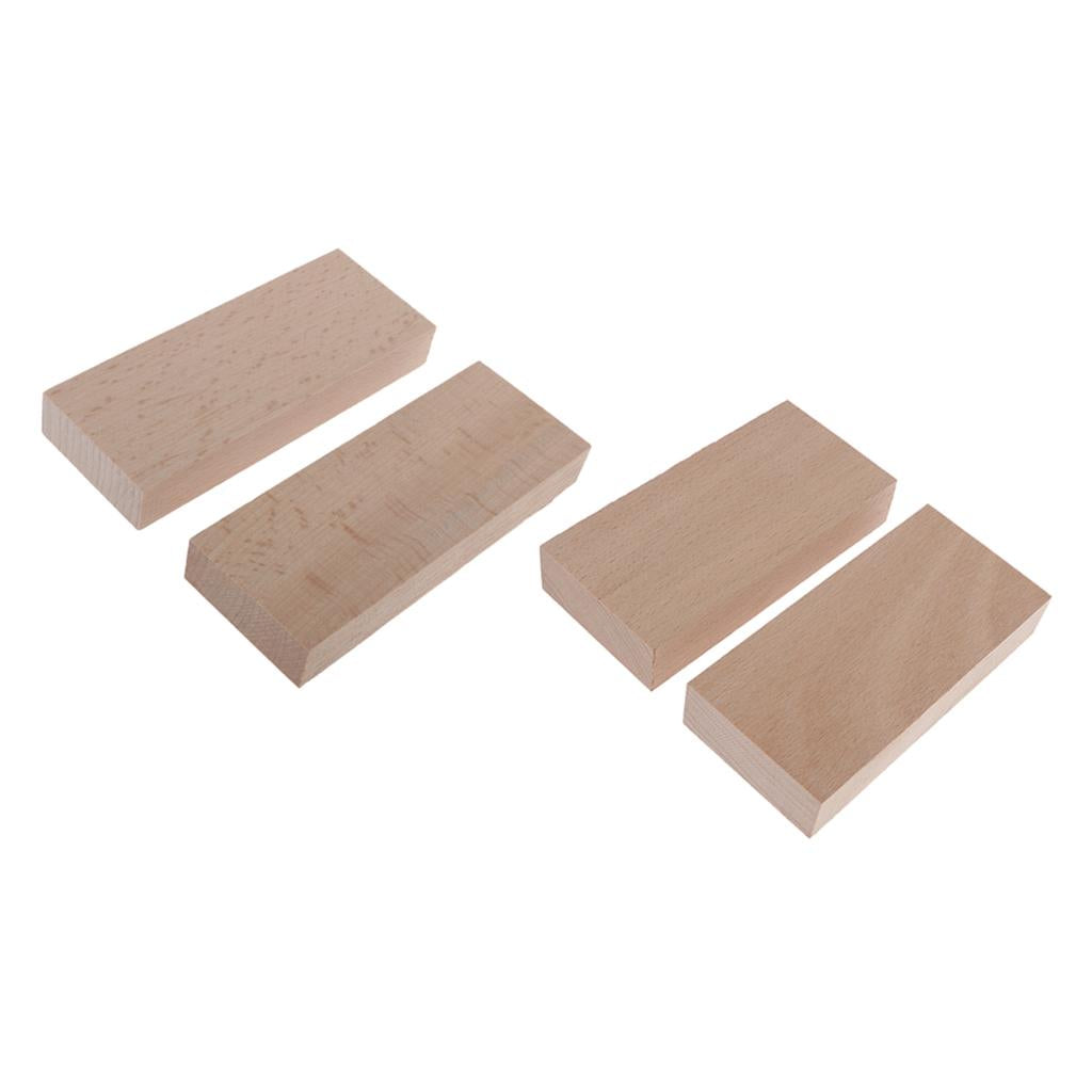 2x2Pc Square Wood Stick Block Unfinished Woodcraft Dowel Rod 15x40x105mm 