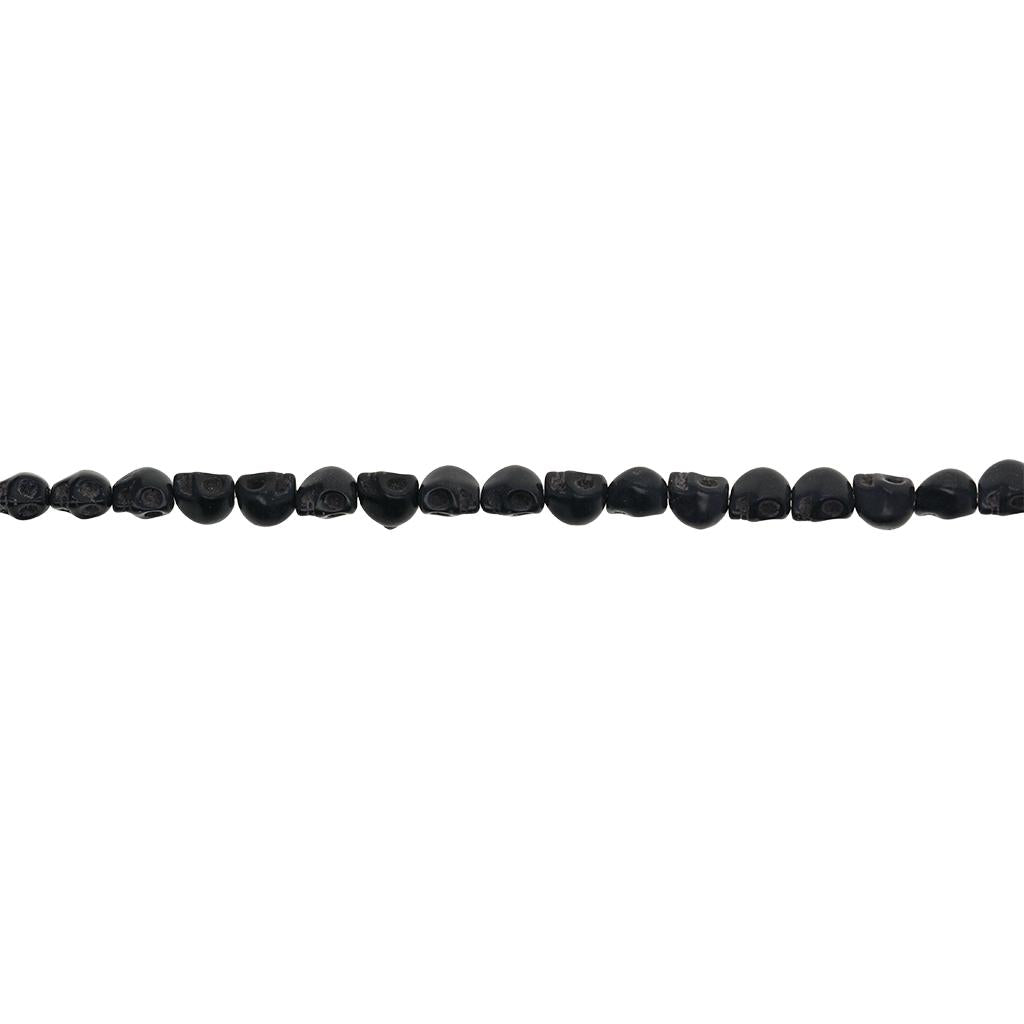 5x52 Pieces Black 3D Howlite Turquoise Skull Spacer Beads DIY Jewelry