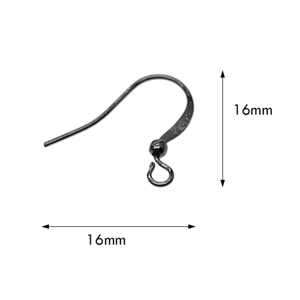 3x100Piece Brass Earring Hooks Fish Hook Ear Wires French Wire Hooks Black