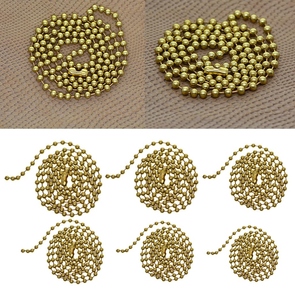 4x1Strand Brass Round Beads Ball Chain Connecor for Jewelry Making 20inch