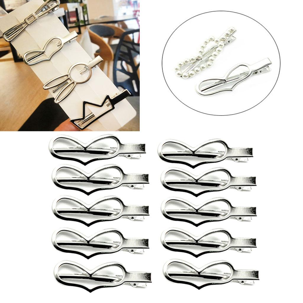 4x10Piece Alligator Hair Clip Single Prong Hair Clip DIY Headdress