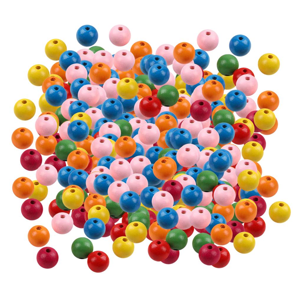 3x500pcs Round Wood Beads Mixed Color Loose Spacer Beads Jewelry Making 8mm