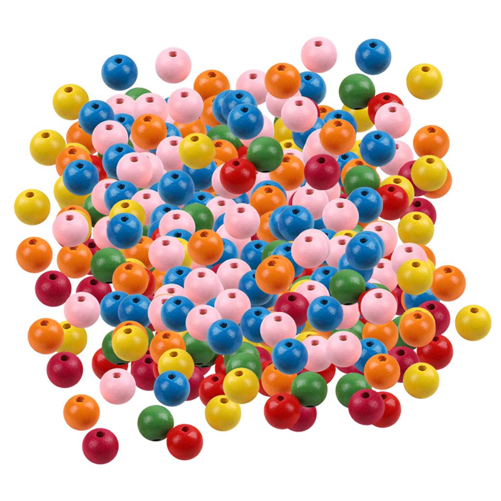 3x500pcs Round Wood Beads Mixed Color Loose Spacer Beads Jewelry Making 8mm
