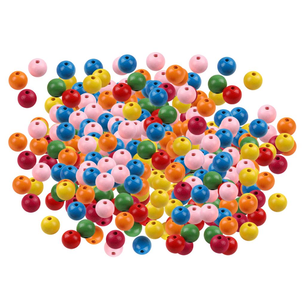 3x500pcs Round Wood Beads Mixed Color Loose Spacer Beads Jewelry Making 8mm