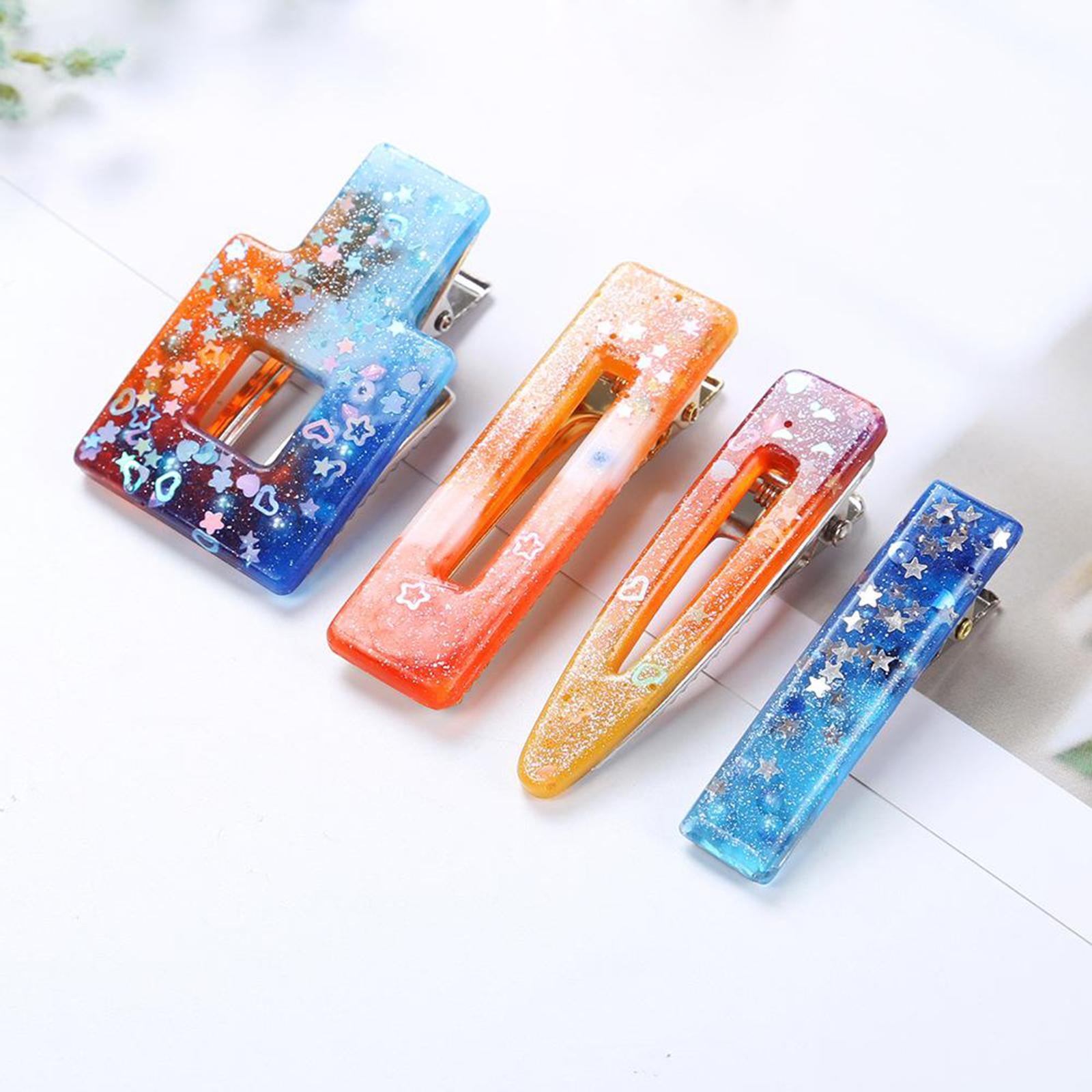 2x2 Pieces Silicone Molds DIY DIY Casting Mold Kit for Epoxy Resin Hair Pins