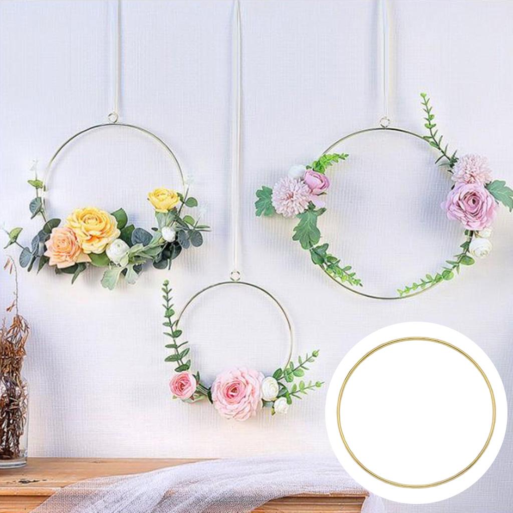 2xGold Metal Dream Catcher Dreamcatcher Rings Wreath Macrame Craft Hoops 12cm