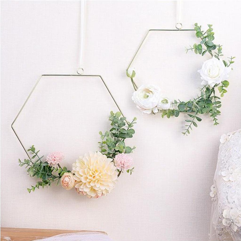 4xGold Metal Dream Catcher Dreamcatcher Rings Wreath Macrame Craft Hoops 20cm