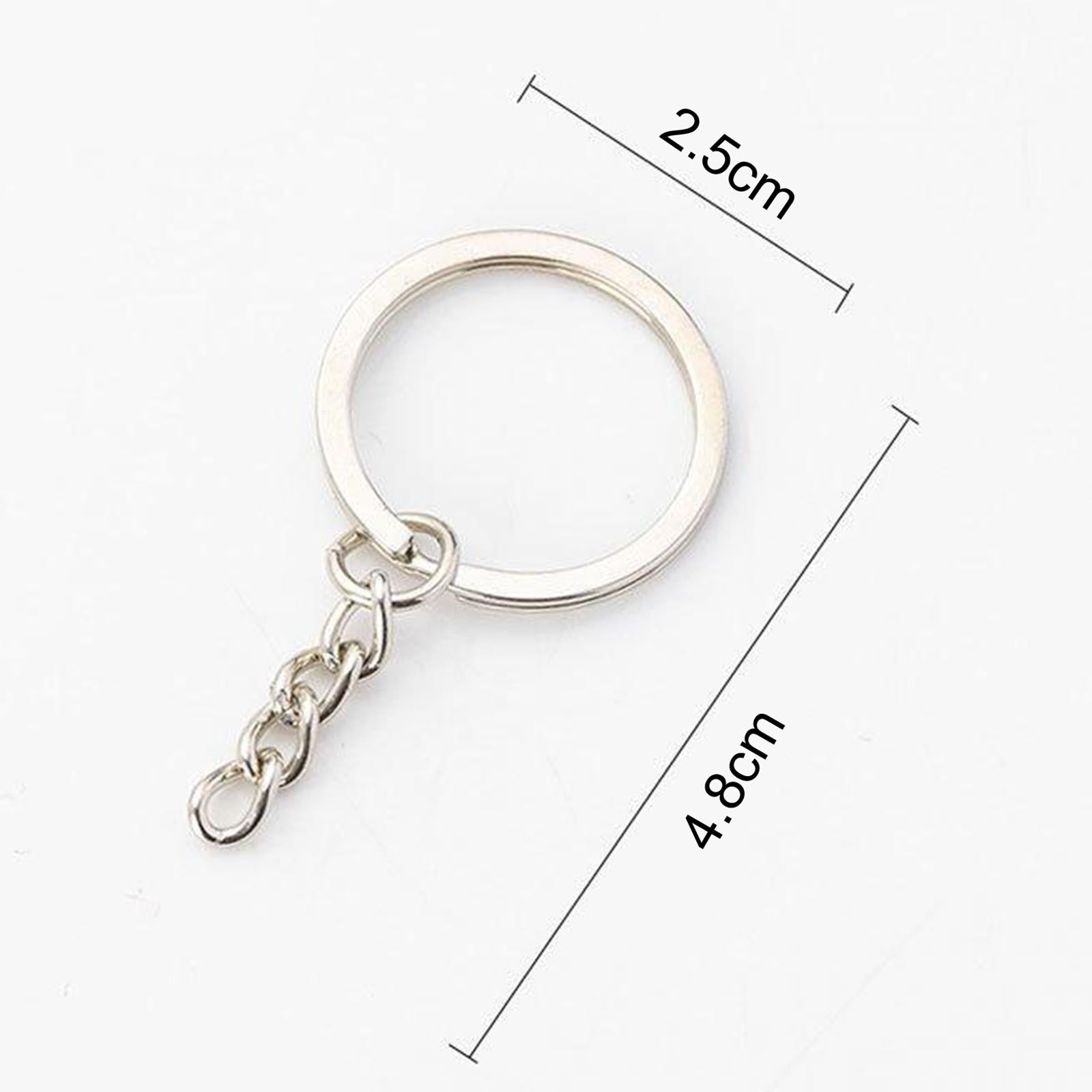 2x30x Keyring Blanks Key Chains Findings Split Rings 4 Link 25mm_White K