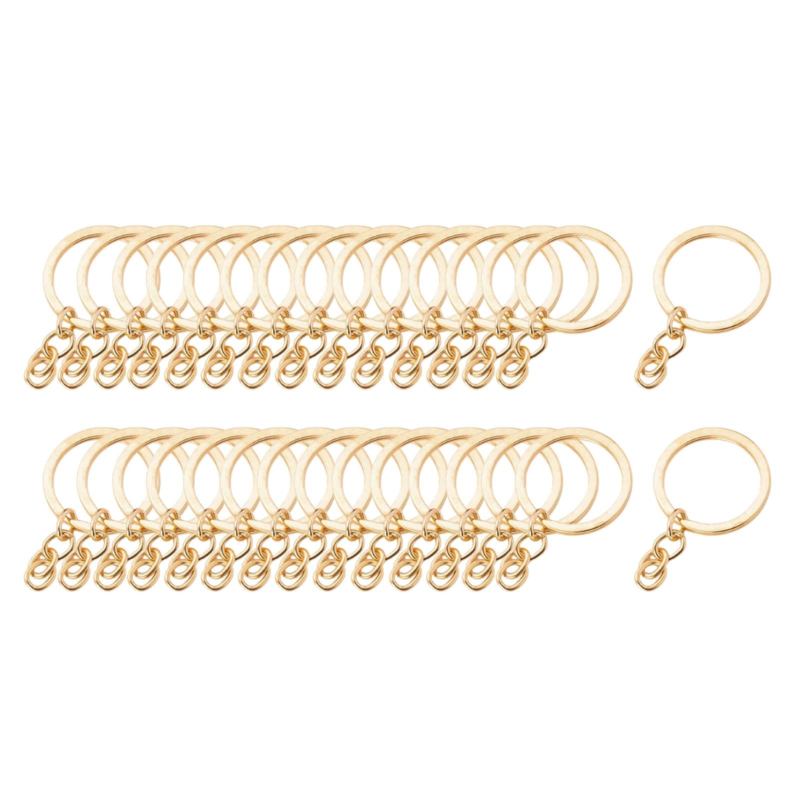 2x30x Keyring Blanks Key Chains Findings Split Rings 4 Link 25mm_Rose Gold