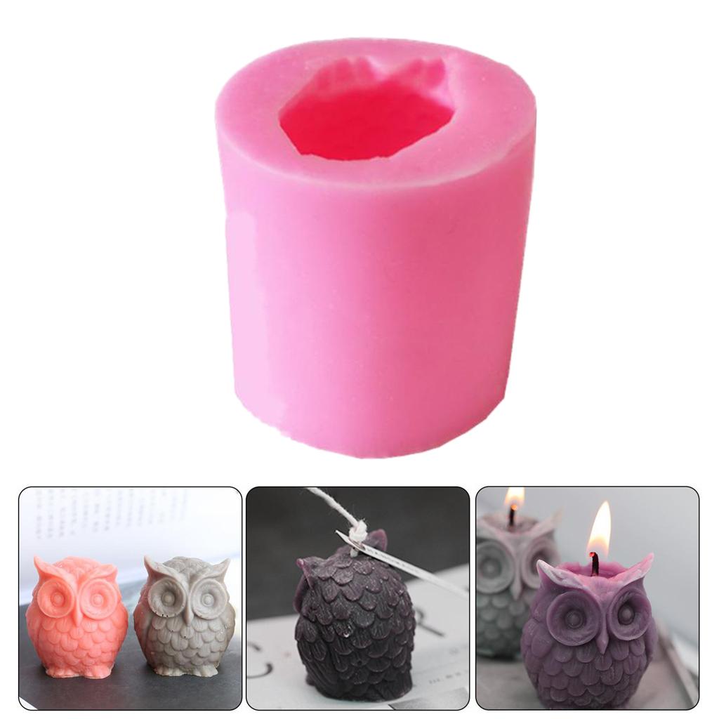 3x3D Owl Candle Mold Owl Silicone Mould for Cake Decorating Chocolate Fondant