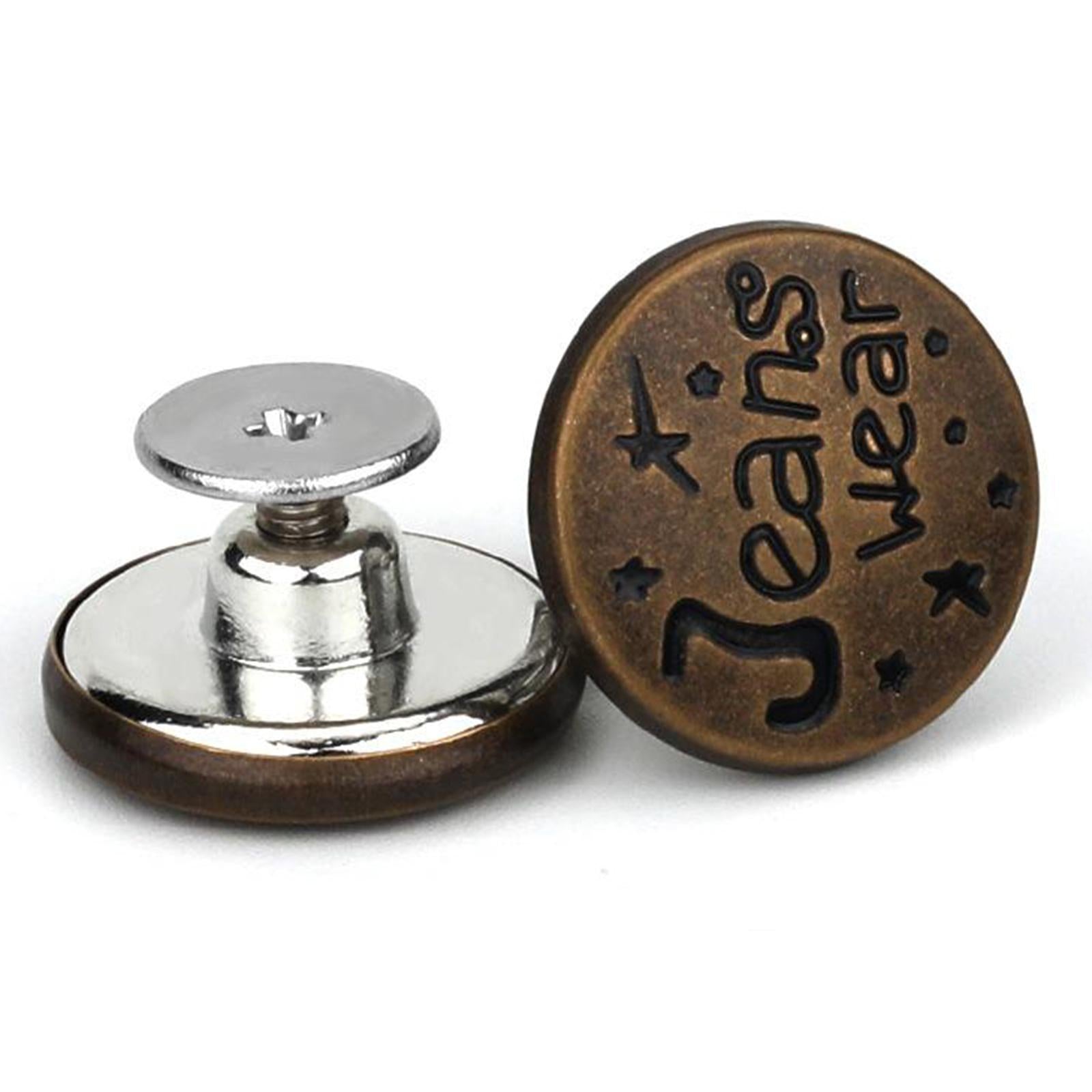 5x3PCS Detachable Jean Buttons Removable Reduce Waist Size for Cowboy Clothing Bronze Classic