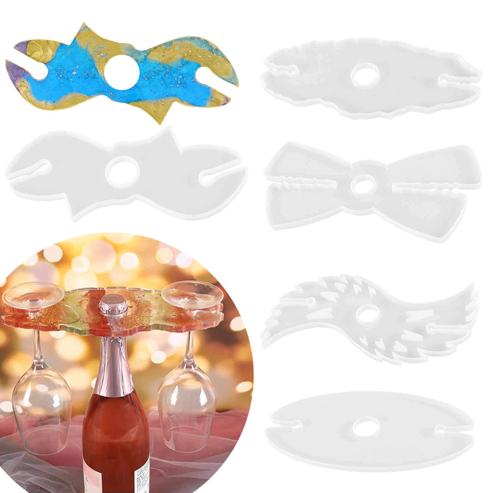 3xWine Rack Cup Holder Resin Mold Wine Glass Bottle Tray Epoxy Resin Molds A